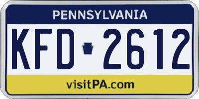 PA license plate KFD2612