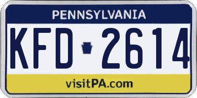 PA license plate KFD2614
