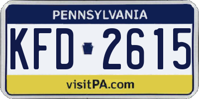 PA license plate KFD2615