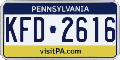PA license plate KFD2616