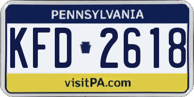 PA license plate KFD2618