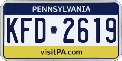 PA license plate KFD2619