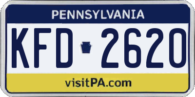 PA license plate KFD2620