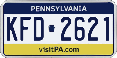 PA license plate KFD2621