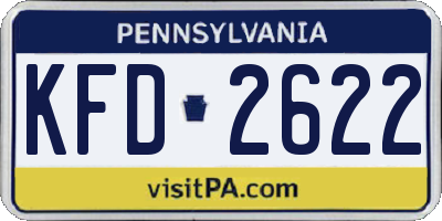 PA license plate KFD2622