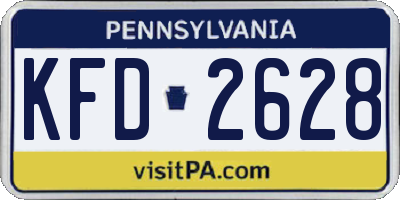 PA license plate KFD2628