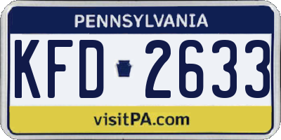 PA license plate KFD2633