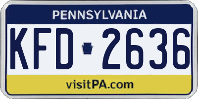 PA license plate KFD2636