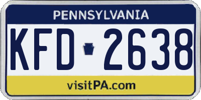 PA license plate KFD2638