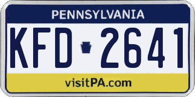PA license plate KFD2641