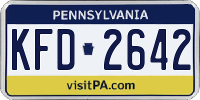 PA license plate KFD2642