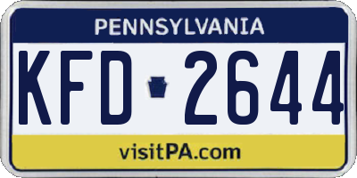 PA license plate KFD2644