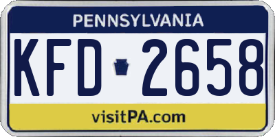PA license plate KFD2658