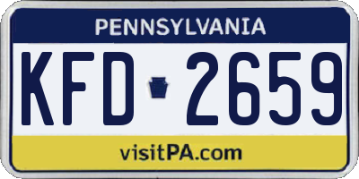 PA license plate KFD2659