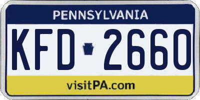 PA license plate KFD2660