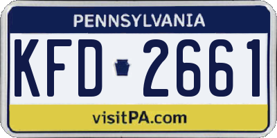 PA license plate KFD2661