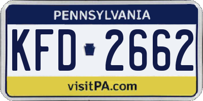PA license plate KFD2662