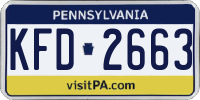 PA license plate KFD2663