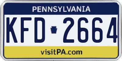 PA license plate KFD2664