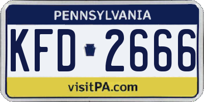 PA license plate KFD2666