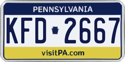 PA license plate KFD2667