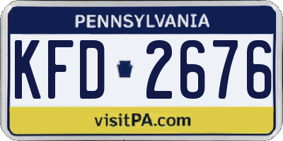 PA license plate KFD2676