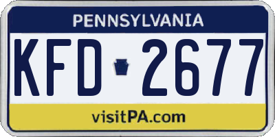 PA license plate KFD2677