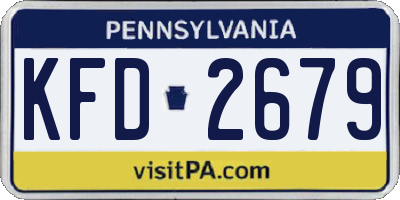PA license plate KFD2679