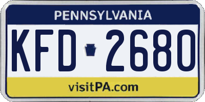 PA license plate KFD2680