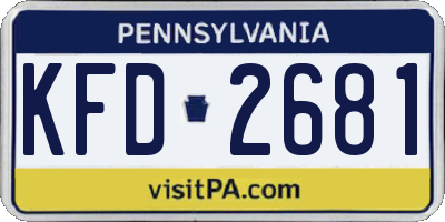 PA license plate KFD2681