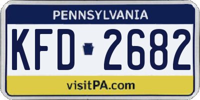 PA license plate KFD2682