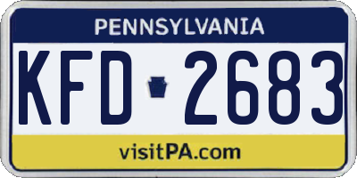 PA license plate KFD2683