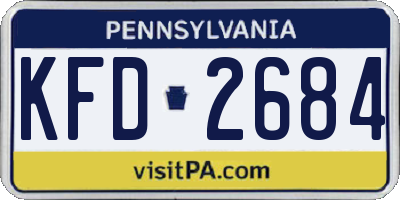PA license plate KFD2684