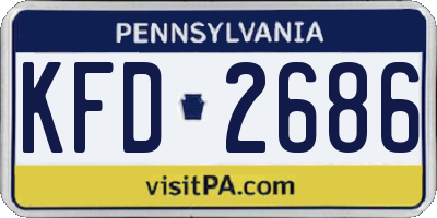 PA license plate KFD2686