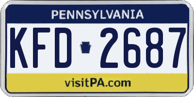 PA license plate KFD2687