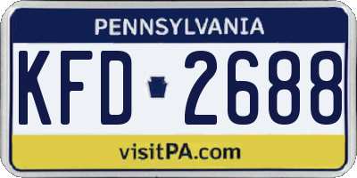 PA license plate KFD2688