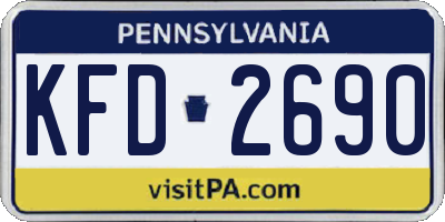 PA license plate KFD2690