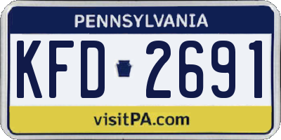PA license plate KFD2691