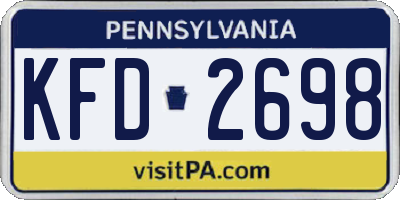 PA license plate KFD2698