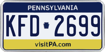 PA license plate KFD2699