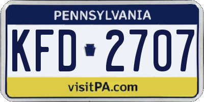 PA license plate KFD2707