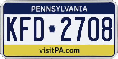 PA license plate KFD2708
