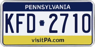 PA license plate KFD2710