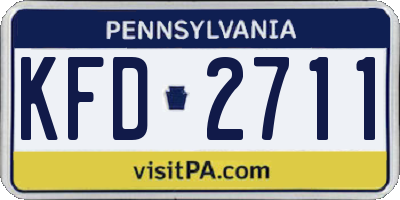 PA license plate KFD2711