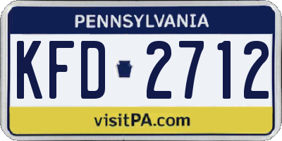 PA license plate KFD2712