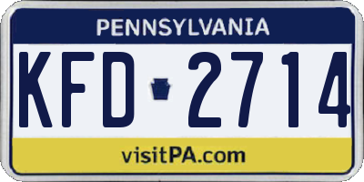 PA license plate KFD2714