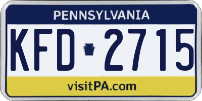 PA license plate KFD2715