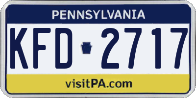 PA license plate KFD2717