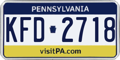 PA license plate KFD2718