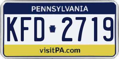 PA license plate KFD2719